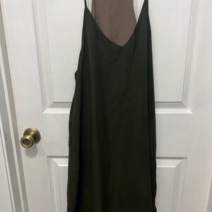 Elegant Olive Green Slip Dress